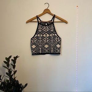 Forever 21 Geometric Patterned Crop Top